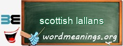 WordMeaning blackboard for scottish lallans